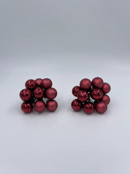 Гроздь стеклянных шаров Ягодный хоровод 2 см., 10 шт., бордовый, Christmas DeLuxe (89870) 