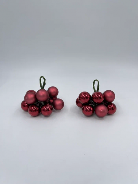 Гроздь стеклянных шаров Ягодный хоровод 2 см., 10 шт., бордовый, Christmas DeLuxe (89870) 