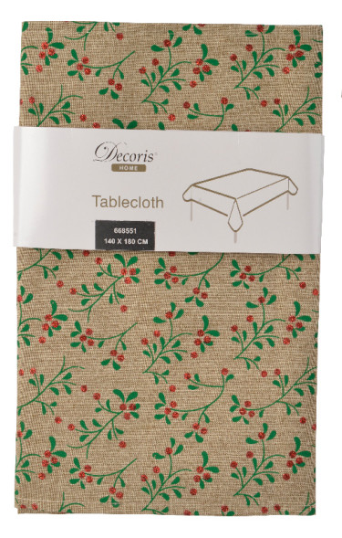 Новогодняя скатерть Лесная ягодка,140х180 см.,  Kaemingk (668551/1) 