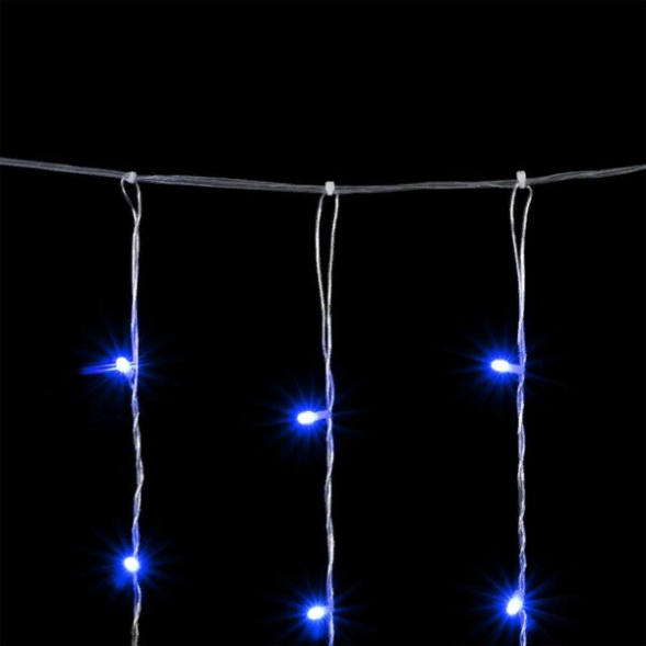 Светодиодный занавес 2*3 м., 600 синих LED ламп, облегченный, прозрачный провод ПВХ, LTC (PCL600NOT-10-2B) 