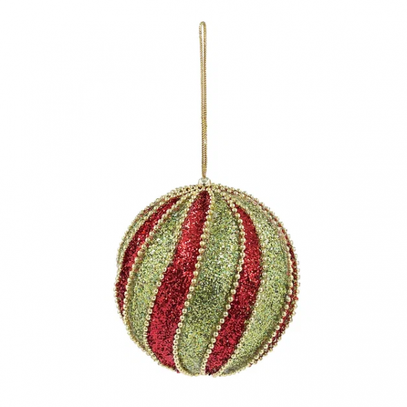 Винтажный шар Аллегро 10 см., красный, 1 шт., Christmas DeLuxe (86560) 