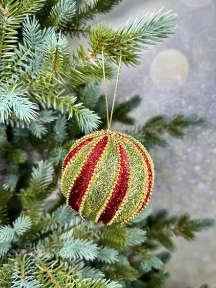 Винтажный шар Аллегро 10 см., красный, 1 шт., Christmas DeLuxe (86560) 