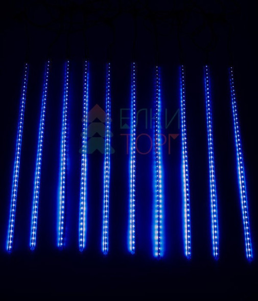 Гирлянда Тающие сосульки 10*0.8 м., 24V., 720 синих LED ламп, коннектор, черный ПВХ, LTC (CCL720-10-1B) 