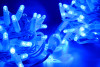 Светодиодная нить 100 синих LED ламп, 10 м., 220В, статика, белый провод ПВХ, Teamprof (TPF-S10C-220V-CW/B)