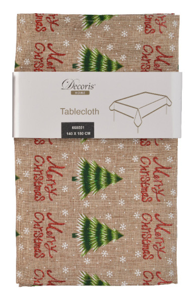 Новогодняя скатерть Merry Christmas,140х180 см.,  Kaemingk (668551/2) 