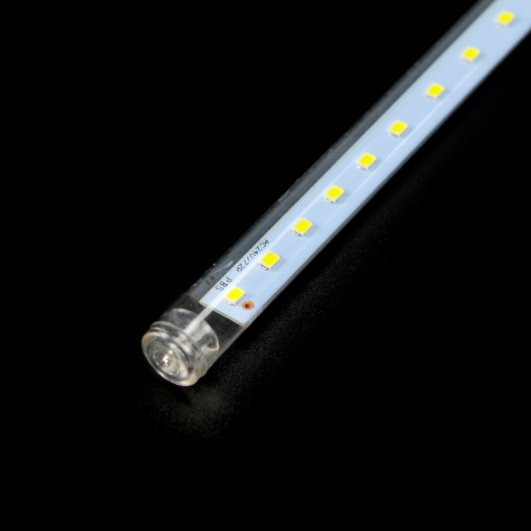 Гирлянда Тающие сосульки 10*0.8 м., 24V., 720 холодных белых LED ламп, коннектор, черный ПВХ, LTC (CCL720-10-1W) 