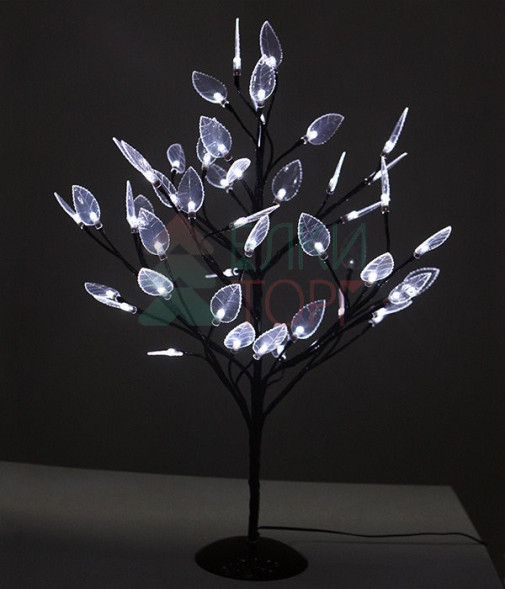 Светодиодная композиция Цветок с листьями 60 см., 48 холодных белых LED ламп, Beauty Led (LC176L-B048A-135) 