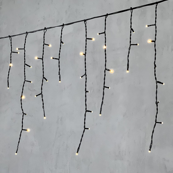 Светодиодная бахрома 4,9*0,5 м., 240 теплых белых LED ламп, черный провод ПВХ, Beauty Led (PIL240-11-2WW) 