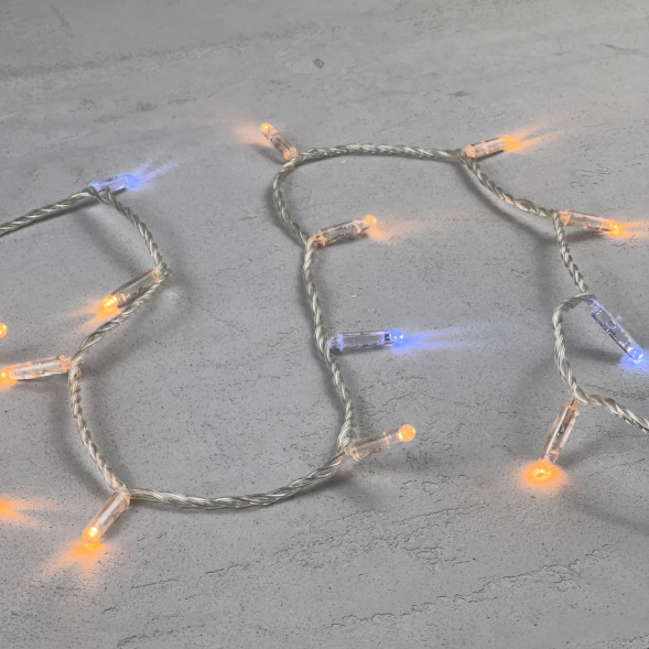 Светодиодная гирлянда с колпачком 100 экстра теплых белых LED ламп 10 м., мерцание, 220-230 В., прозрачный провод ПВХ, IP65, LTC (PST100BLWCAP-10-2EWW) 
