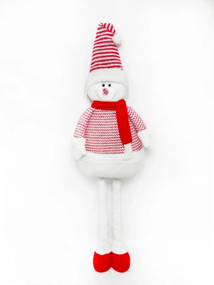 Игрушка Снеговик телескопический 80-130 см., красный, Christmas DeLuxe (89313) 