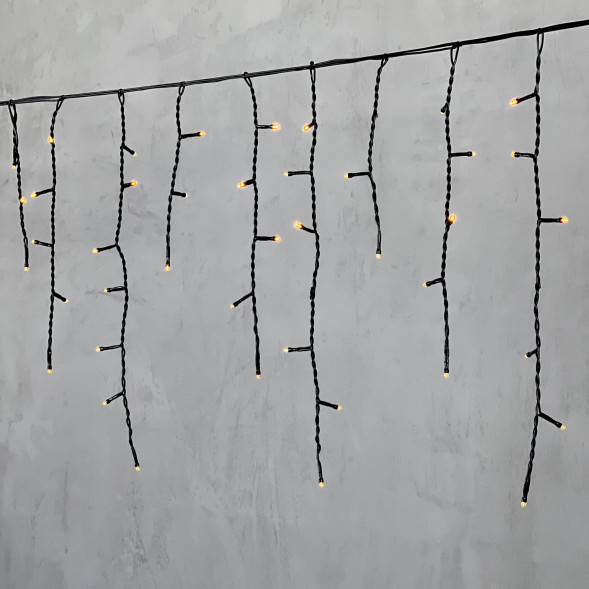 Светодиодная бахрома 4,9*0,5 м., 240 желтых LED ламп, черный провод ПВХ, Beauty Led (PIL240-11-2Y) 
