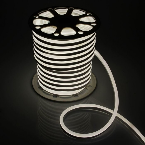 Неон гибкий односторонний Neon-Light 15*25 мм., 220V, белые LED лампы 120 шт на 1 м, бухта 50 м, Bea 