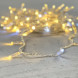 Светодиодная гирлянда с колпачком 100 теплых белых LED ламп 10 м., мерцание, 220-230 В., прозрачный провод ПВХ, IP65, LTC (PST100BLWCAP-10-2WW) 