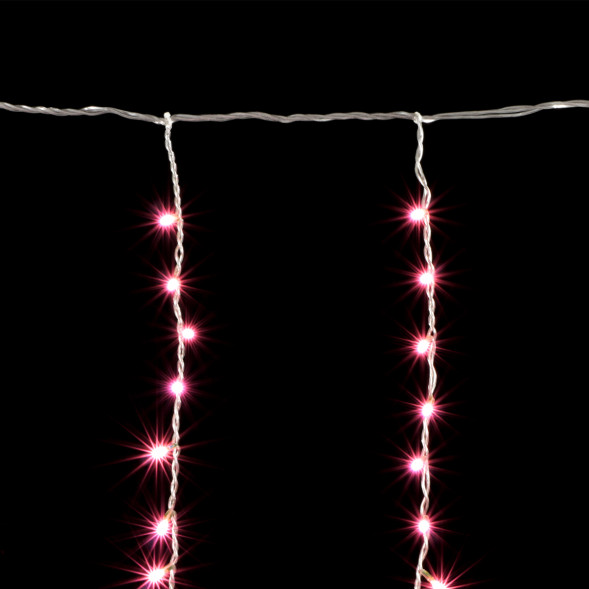 Светодиодная бахрома 1*1 м., 220V., 65 светло-розовых LED ламп, прозрачный силикон, Beauty Led (ECC65-10-2BP) 