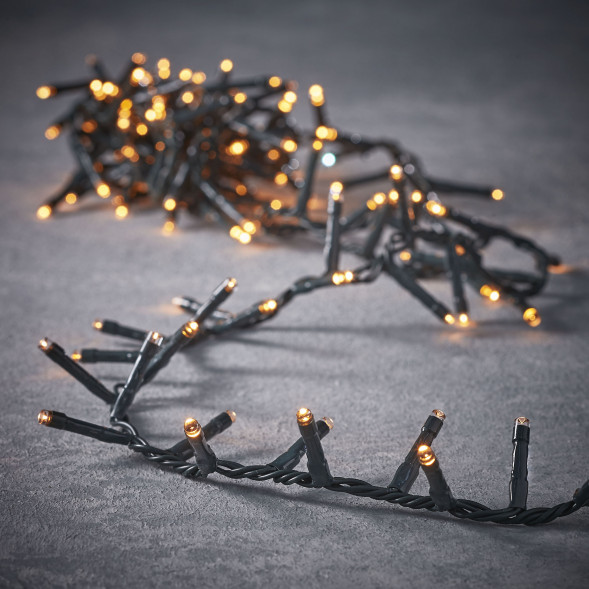 Светодиодная нить Snake Light 1000 теплых ламп, 20 м., 24В, 8 режимов, зеленый провод, для елки 230-260 см., Christmas DeLuxe (83771) 