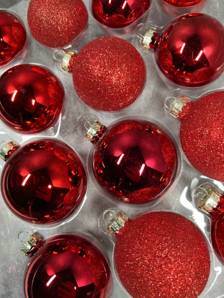 Набор стеклянных шаров Классический красный 26 шт., Christmas DeLuxe (86461)   