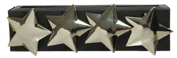 Кольца для салфеток Звезды 4 см., 4 шт., серебро., Kaemingk (607997/3) 