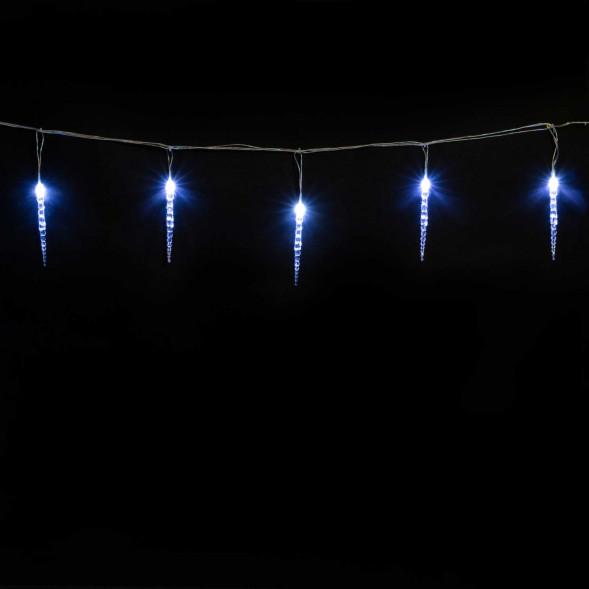 Гирлянда Сосульки 4 м., Белые 16 см., 24В, 16 LED, провод прозрачный ПВХ, IP54, LTC (IC16.16-10-1W) 
