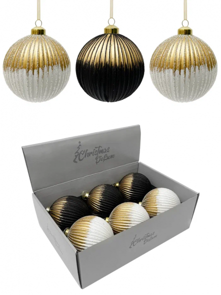 Набор стеклянных шаров Шахерезада 100 мм., 6 шт., Christmas DeLuxe (13126) 