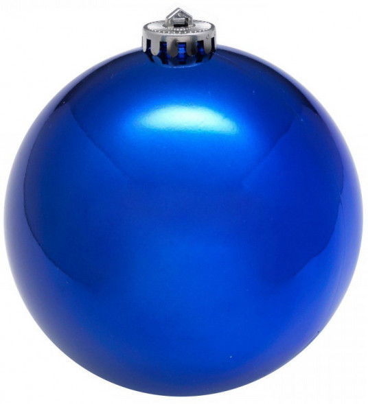 Шар глянцевый (пластик) 40 см., синий, УКРАШЕНИЕ ДЛЯ ВЫСОТНОЙ ЕЛКИ (SH-400BLUE) 