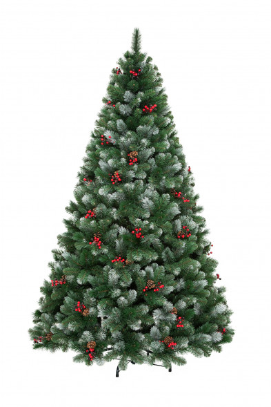 Искусственная сосна Очарование 210 см., с шишками и ягодками, Леска+ПВХ, ЕлкиТорг (141210) оптом