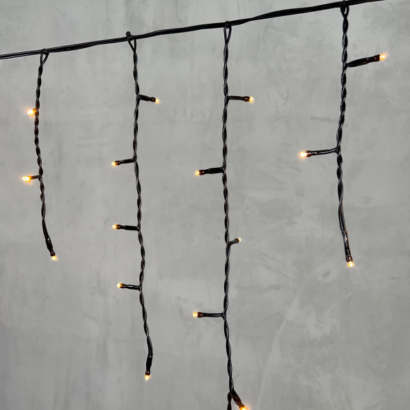Светодиодная бахрома 3,1*0,5 м., 150 экстра теплых белых LED ламп, черный провод ПВХ, LTC (PIL150-11-2EWW) 