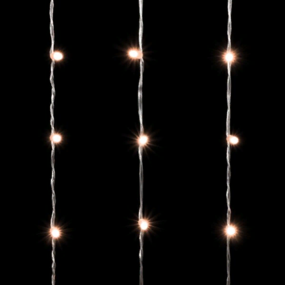 Светодиодный занавес с колпачком 2*3 м., 600 экстра теплых белых LED ламп, прозрачный провод ПВХ, IP65, LTC (PCL602CAP-10-2EWW) 