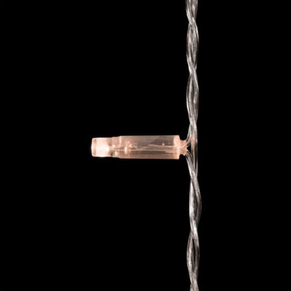 Светодиодный занавес с колпачком 2*3 м., 600 экстра теплых белых LED ламп, прозрачный провод ПВХ, IP65, LTC (PCL602CAP-10-2EWW) 
