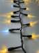 Светодиодная нить Мишура 10 м., 300 LED, 220 В, тёплая белая, мерцание, чёрная резина 2,3мм., TeamProf (TPF-10CF/300-220V-SRB-WW) 