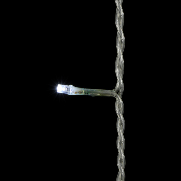 Светодиодная бахрома 1*1 м., 220V., 65 холодных белых LED ламп, прозрачный силикон, Beauty Led (ECC65-10-2W) 