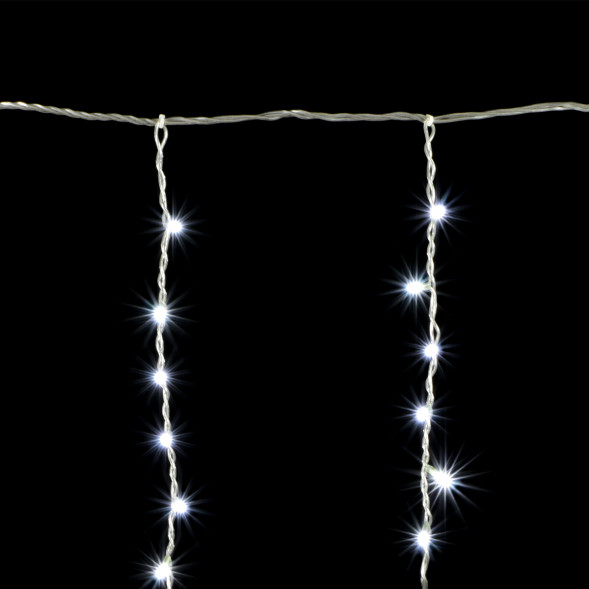 Светодиодная бахрома 1*1 м., 220V., 65 холодных белых LED ламп, прозрачный силикон, Beauty Led (ECC65-10-2W) 
