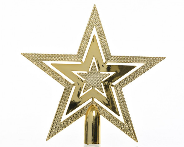 Украшение Звезда праздничная золотая 2,2*20*20 см, пластик, Kaemingk (029996) 