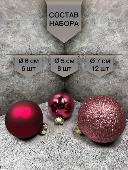 Набор стеклянных шаров Ягодный Смузи 26 шт., Christmas DeLuxe (84496-86778)     