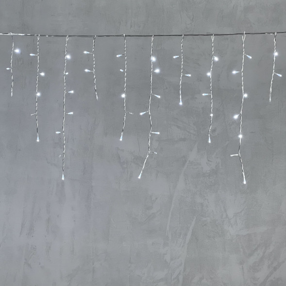 Светодиодная бахрома 3,1*0,5 м., 150 холодгых белых LED ламп, мерцание, прозрачный провод ПВХ, LTC (PIL150BLW-10-2W) 