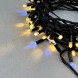 Светодиодная гирлянда с колпачком 100 экстра теплых белых LED ламп 10 м., мерцание, 220-230 В., черный провод ПВХ, IP65, LTC (PST100BLWCAP-11-2WW) 