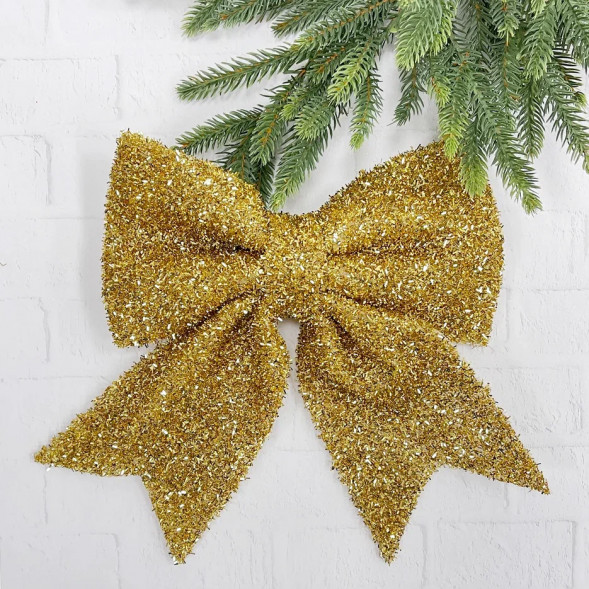 Бант Бьянка 30x34 см., 1 шт., золото, Christmas DeLuxe (86826) 