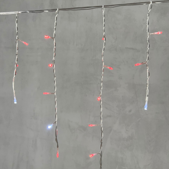 Светодиодная бахрома 4,9*0,5 м., 240 LED красный, мерцание, прозрачный провод ПВХ, Beauty Led (PIL240BLW-10-2R) 