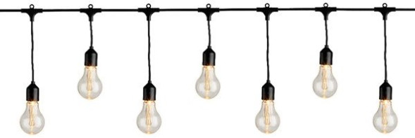 Светодиодная ретро гирлянда Бахрома 9.5 м., 220 V, 20 LED ламп теплого свечения, соединяемая, черный ПВХ провод, Kaemingk (490105) 