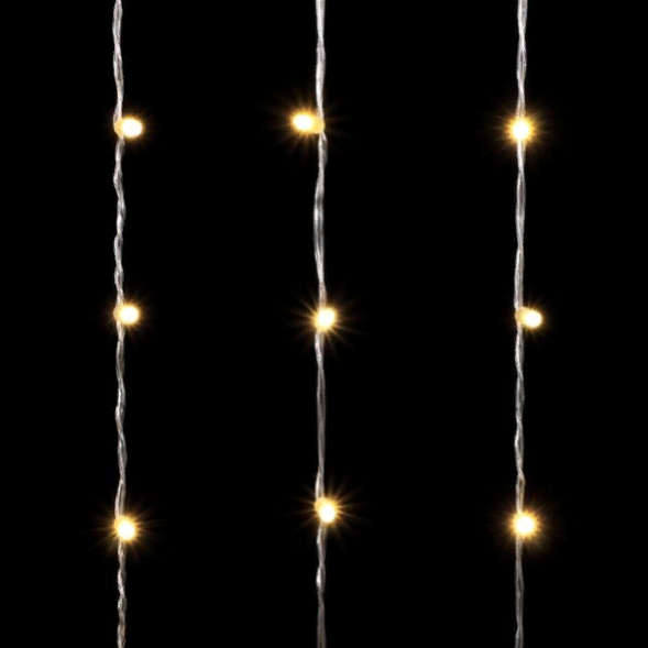 Светодиодный занавес с колпачком 1*6 м., 600 теплых белых LED ламп, прозрачный провод ПВХ, IP65, LTC (PCL601CAP-10-2WW) 