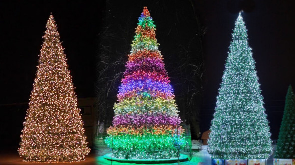 Уличная светодинамическая елка Уральская зеленая 12 м., каркасная, ПВХ, Green Trees (GT12URPVCLED) 
