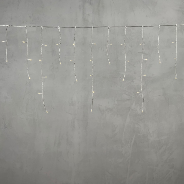 Светодиодная бахрома 3*0.5 м., 3 батарейки типа D 4.5V, 100 LED ламп цвета шампань, прозрачный силикон, LTC (ECC100-10-8CH) 