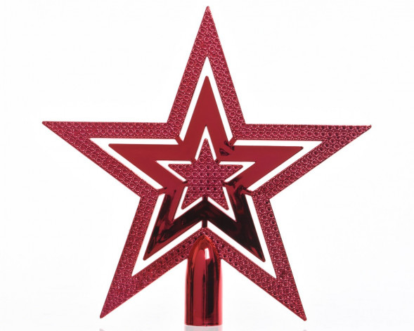 Украшение Звезда праздничная красная 2,2*20*20 см, пластик, Kaemingk (029998) 