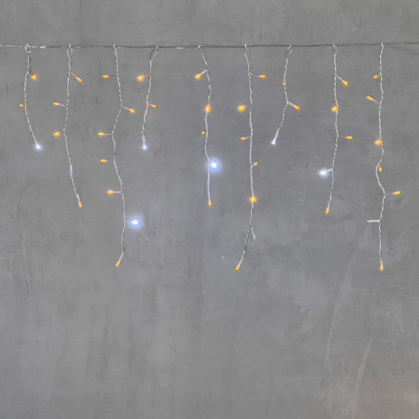 Светодиодная бахрома 3,1*0,5 м., 150 желтых LED ламп, мерцание, прозрачный провод ПВХ, LTC (PIL150BLW-10-2Y) 