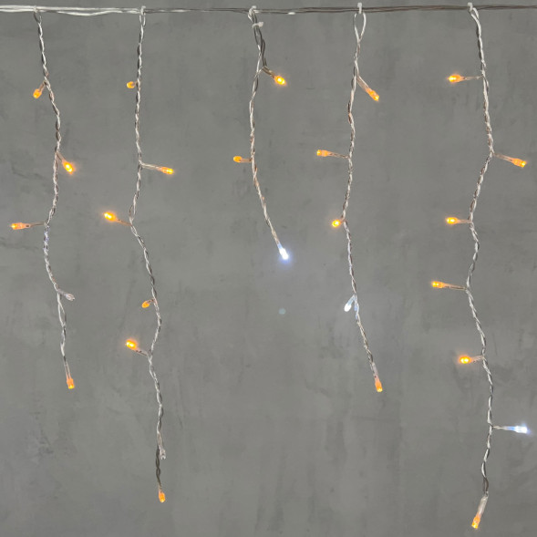 Светодиодная бахрома 3,1*0,5 м., 150 желтых LED ламп, мерцание, прозрачный провод ПВХ, LTC (PIL150BLW-10-2Y) 
