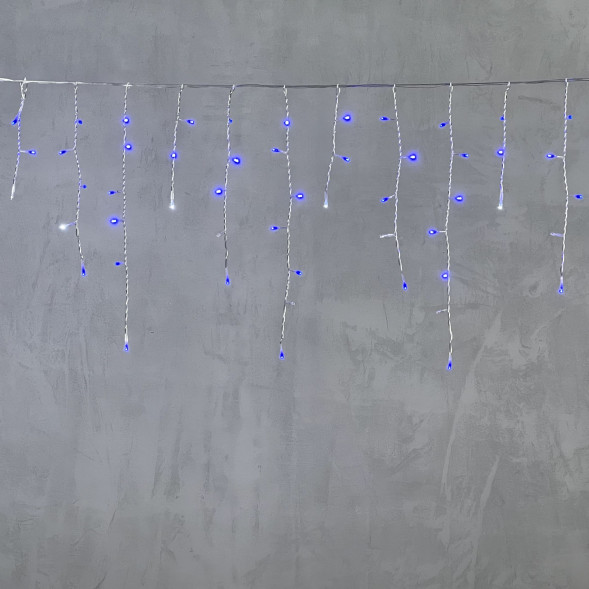 Светодиодная бахрома 3,1*0,5 м., 150 синих LED ламп, мерцание, прозрачный провод ПВХ, LTC (PIL150BLW-10-2B) 