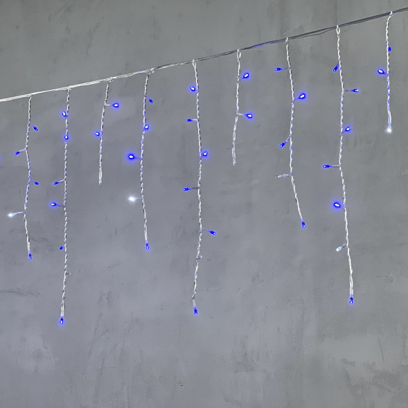 Светодиодная бахрома 3,1*0,5 м., 150 синих LED ламп, мерцание, прозрачный провод ПВХ, LTC (PIL150BLW-10-2B) 