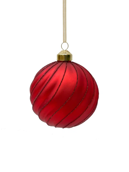 Набор винтажных стеклянных шаров Старинный вальс 100 мм., алый, 6 шт., Christmas DeLuxe (13026) 