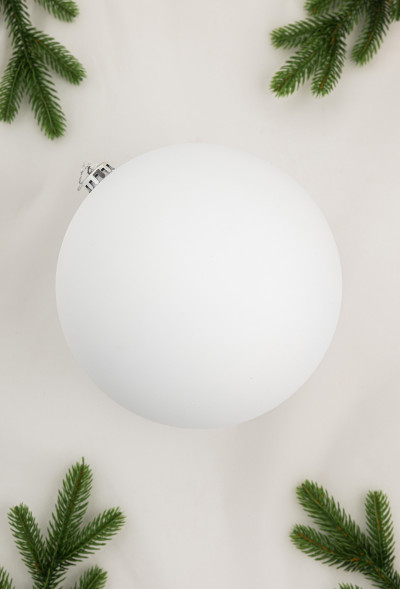 Шар пластиковый матовый 200 мм., белый, ЕлкиТорг (150609) оптом