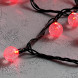 Светодиодная гирлянда шарики Пузырьки 10 м., 220V., 100 красных LED ламп 23 мм., коннектор, черный ПВХ, LTC (PCS-100B-R) 