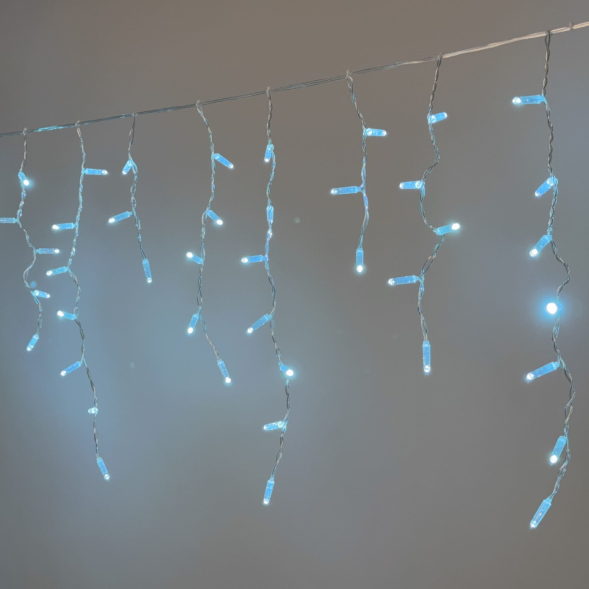 Светодиодная бахрома 3,1*0,5 м., 120 LED, небесно-голубая, статика, прозрачный провод ПВХ, LTC (PIL120CAP-10-2SB) 